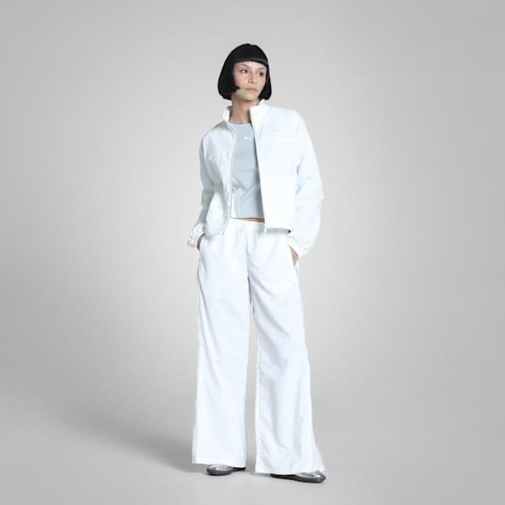 DARE TO Women's Oversized Zip-Off Woven Jacket