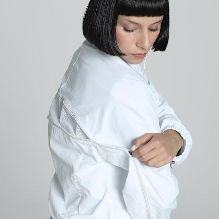 DARE TO Women's Oversized Zip-Off Woven Jacket