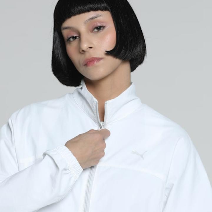 DARE TO Women's Oversized Zip-Off Woven Jacket